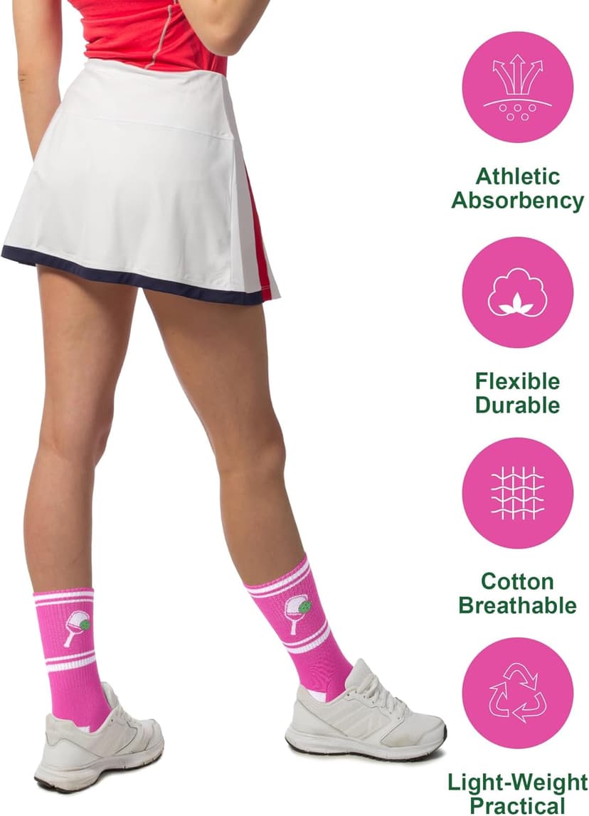 Cuffbow 8 Pairs Dink Ball Socks Performance Novelty Athletic Socks Sports Gift for Dink Ball Lovers Women Men