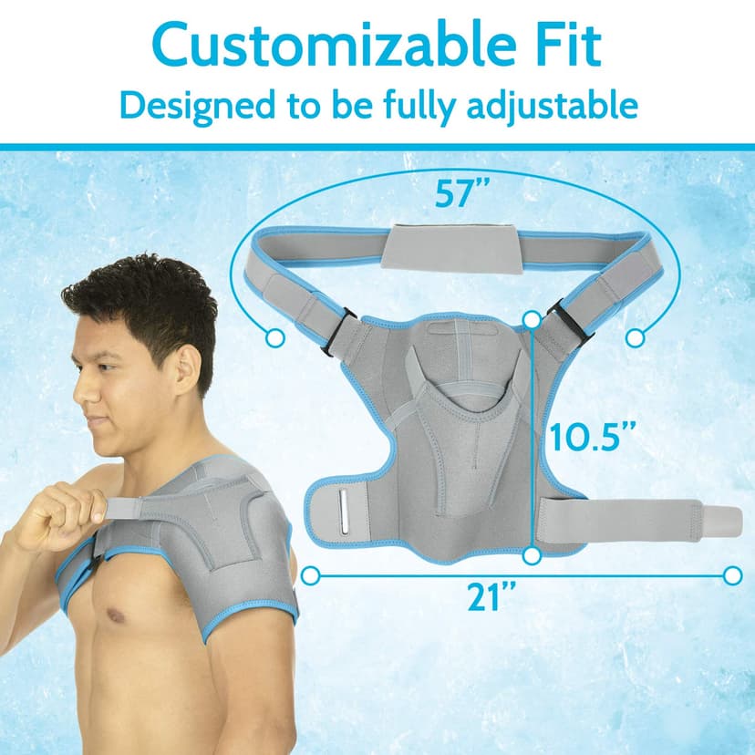 Arctic Flex Shoulder Ice Pack Brace - Cold Reusable Cool Gel Wrap, Hot Therapy - Immobilizer Compression Stability Support for Tendonitis, Dislocated Joint, Left and Right Rotator Cuff Arm Pain Relief