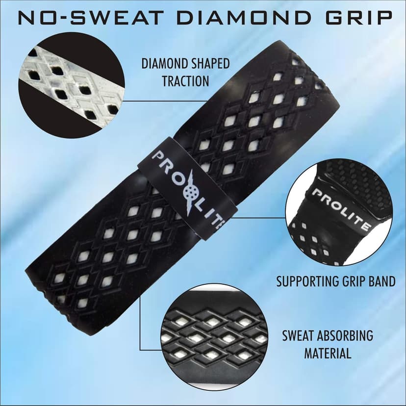Prolite No-Sweat Diamond Grip for Pickleball Paddles, Racquetball, Squash, Platform Tennis, Badminton and More