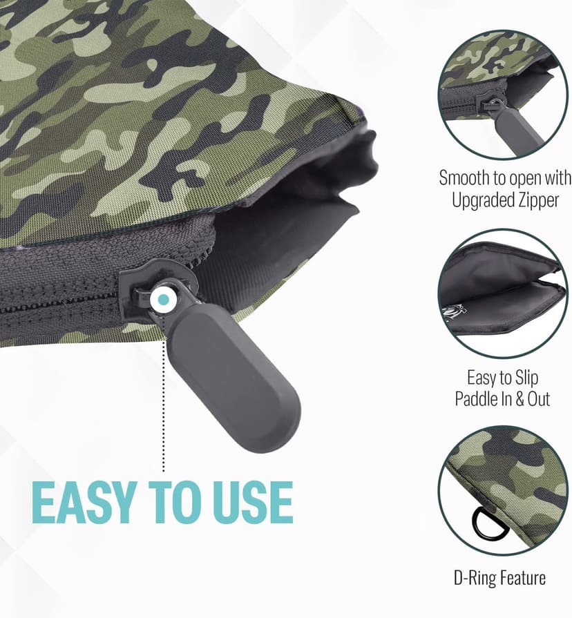 Pickleball Paddle Sleeve | Canvas Cover with Padding and Zipper | Protective Paddle Case for Rackets | Lightweight Pickleball Holder for Storage | Cover Only | Elongated & Standard Size