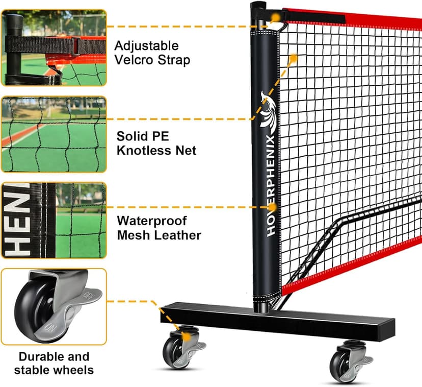 22FT Regulation Size Pickleball Net for Driveway, Outdoor Balls and Portable Carry Bag, Weather Resistance Strong Steel Frame