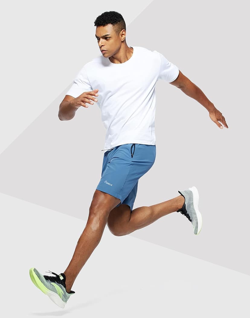 Pudolla Men's Workout Running Shorts 7"/5"/9" Lightweight Gym Athletic Shorts for Men with Zipper Pockets