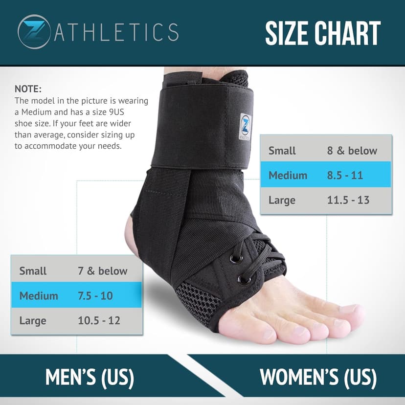 Zenith Ankle Brace, Lace Up Adjustable Support – for Running, Basketball, Injury Recovery, Sprain! Ankle Wrap for Men, Women, and Children