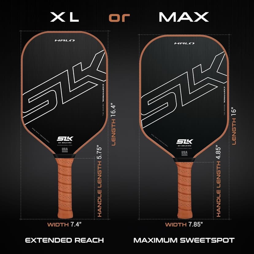 Selkirk Sport SLK Halo Raw Carbon Fiber Pickleball Paddle | Designed in The USA | Choose from The T700 Raw Carbon Fiber Power, The 18k Ultraweave Control, or The Kevlar Linkweave Thermoformed Pro