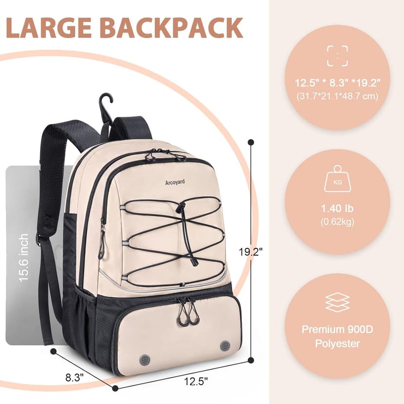 Tennis Bag Holds 2 Rackets, Professional Tennis Bags for Women, Tennis Backpack with Ventilated Shoe Compartment