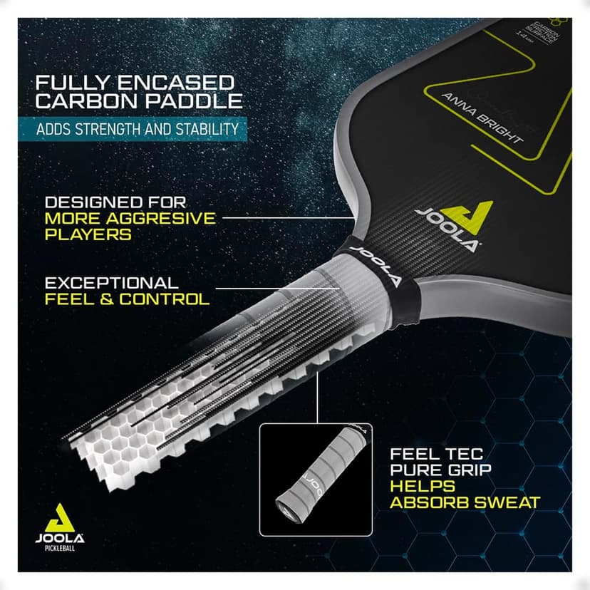 JOOLA Professional Pickleball Paddles – Raw Carbon Fiber Surface – Built for Spin, Speed & Control – Hyperion, Solaire, Perseus & Scorpeus – Swift & Standard Models – USAP Approved – Tournament-Level