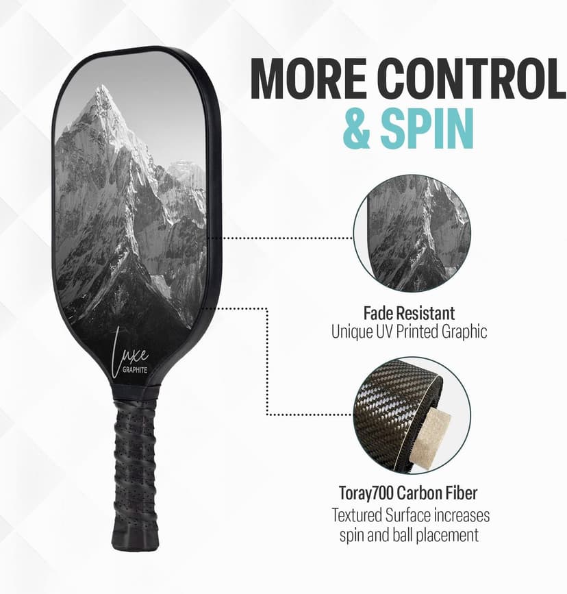 Carbon Fiber Pickleball Paddle - USAPA Approved - Lightweight Pickleball Racket - Enhanced Spin Texture – 16MM T700 Premium Graphite Pickleball Paddles - Cover Included