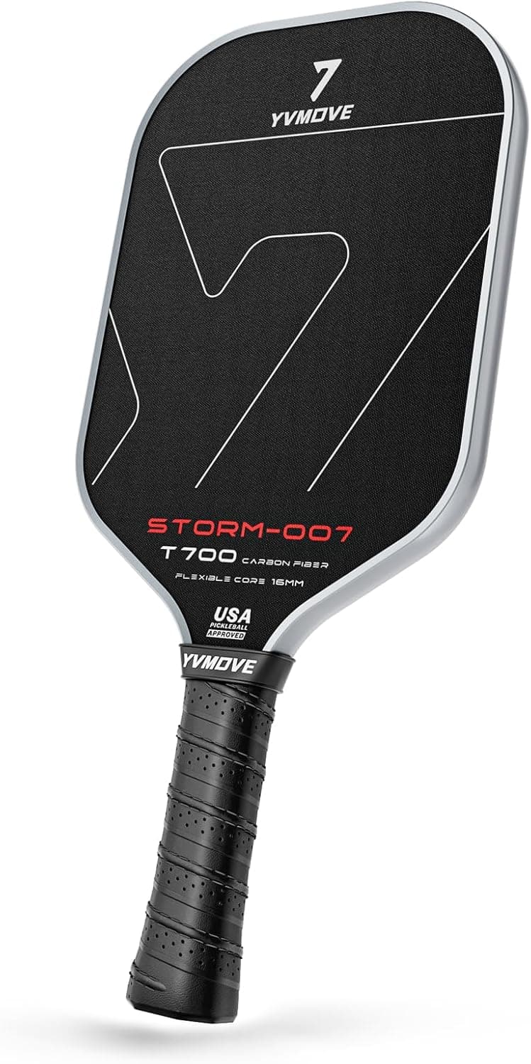 Pickleball Paddle with T700 Raw Carbon Fiber Surface & 16mm STR-Core Power Polymer Core, Premium Pickle Ball Racket Designed for Ultimate Spin & Consistency, USAPA Approved