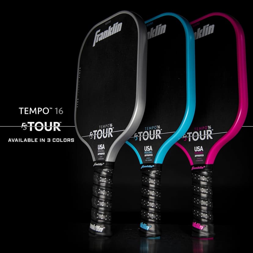 Franklin Sports Pro Pickleball Paddle Set - FS Tour Series Carbon Fiber Paddle, Cover + Eraser - 14mm + 16mm