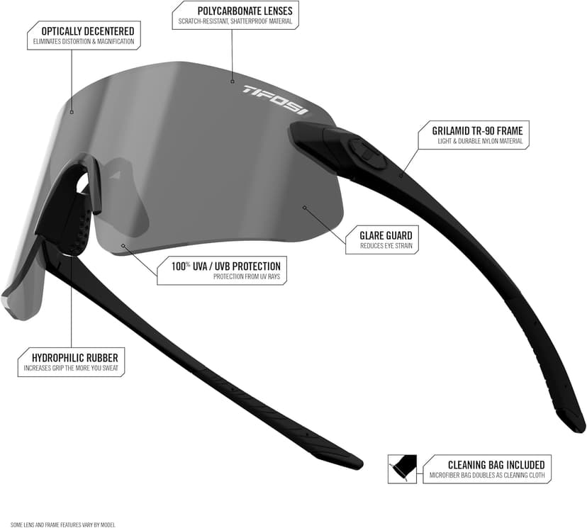 Tifosi Vogel SL Sport Sunglasses Men & Women - Ideal For Baseball, Cycling, Cricket, Golf, Hiking, Running