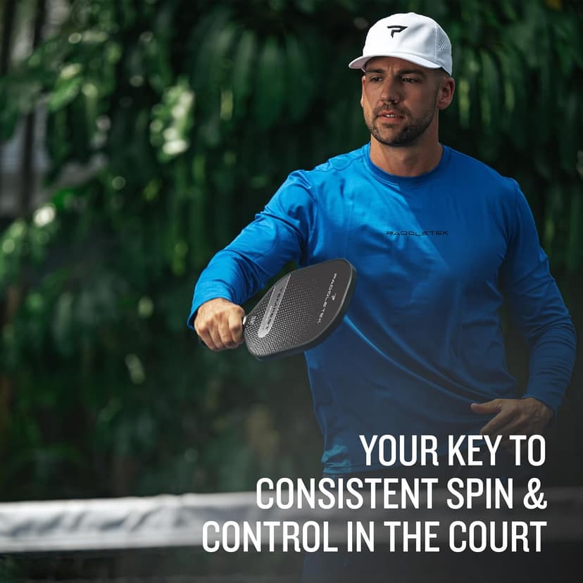 Paddletek Tempest Wave V3 Pickleball Paddle | Professional Pickleball Paddles with Polymer Honeycomb Core, ICED Carbon Fiber Surface, Tempest PolyCore & High Tack Performance Grip | USAPA Approved