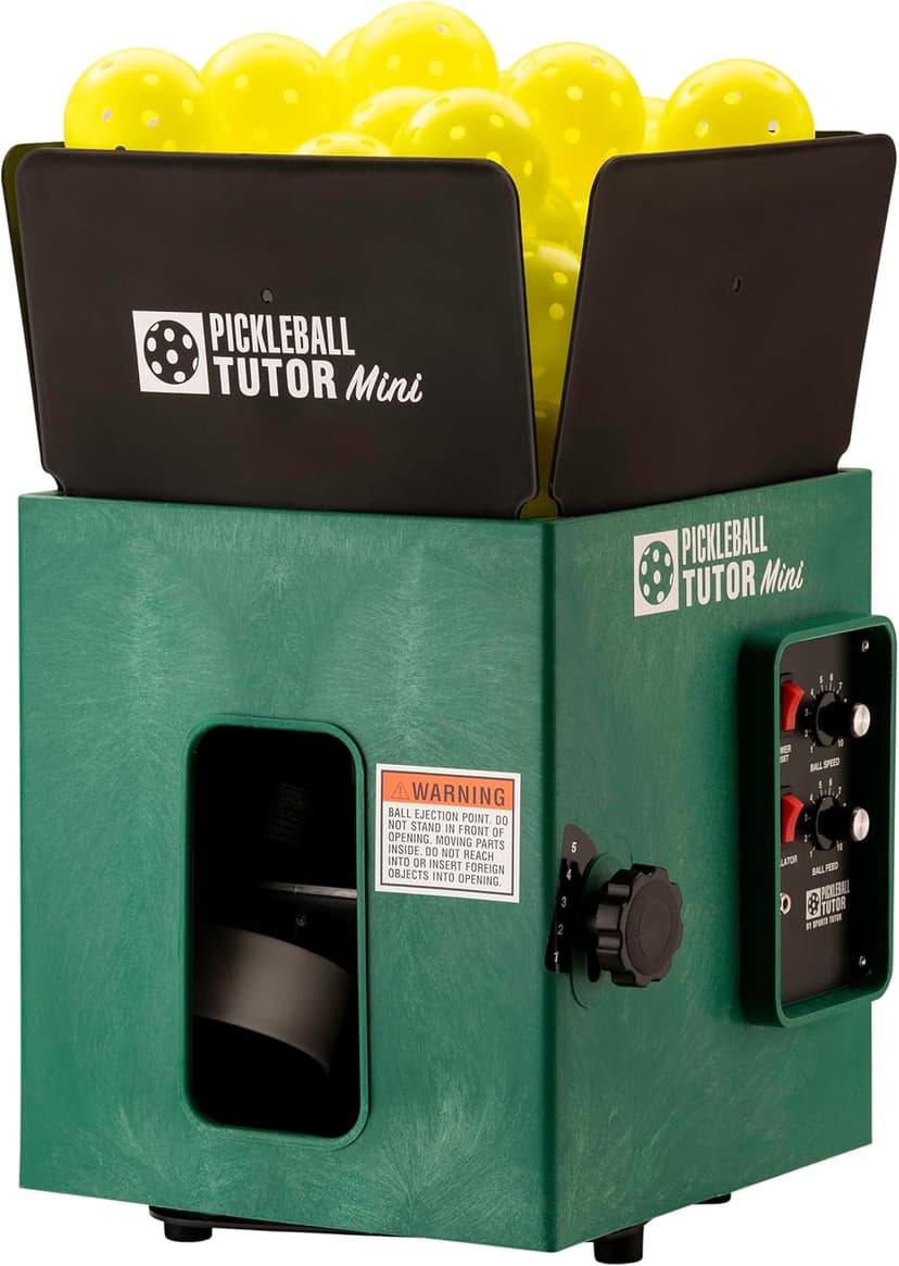 Pickleball Tutor Mini with Oscillator. Made in USA by #1 Pickleball Machine Company.