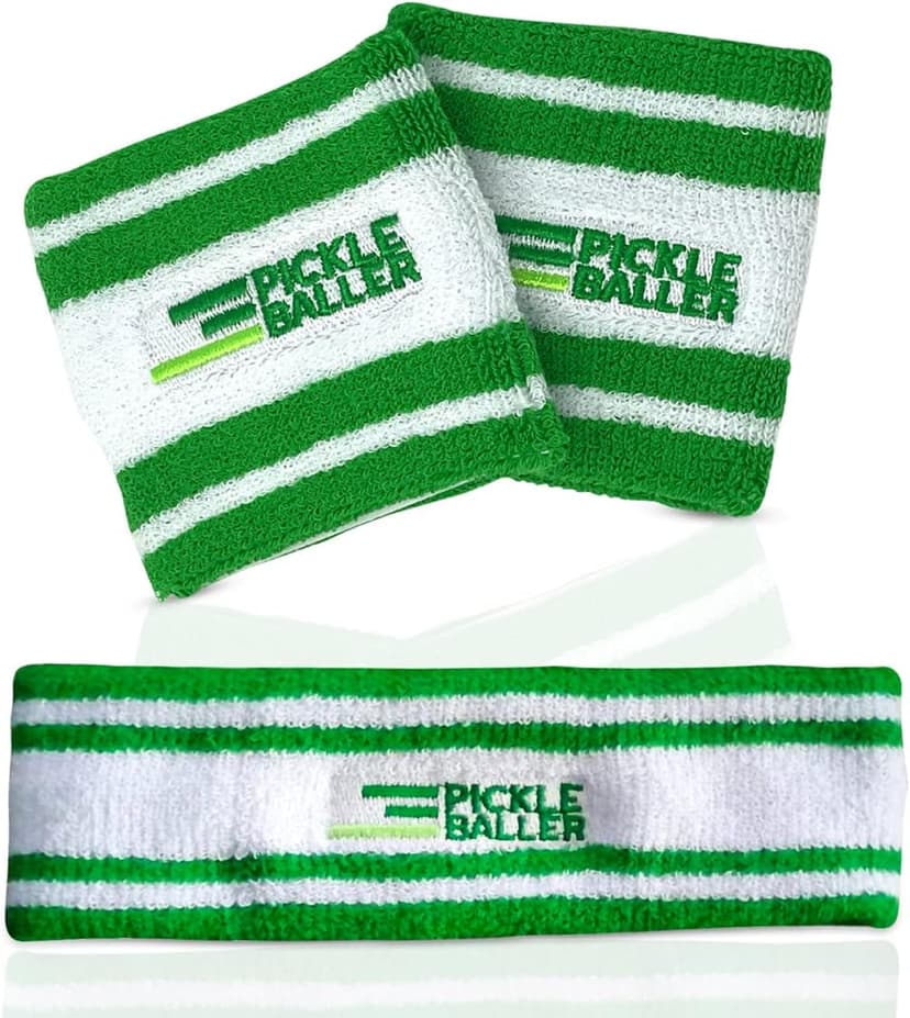 Sweatbands Pickleball Golf Tennis Great Gift or for Your Sports or Team Wristband Sports Band Set Including Towel Wrist and Head Sweatbands