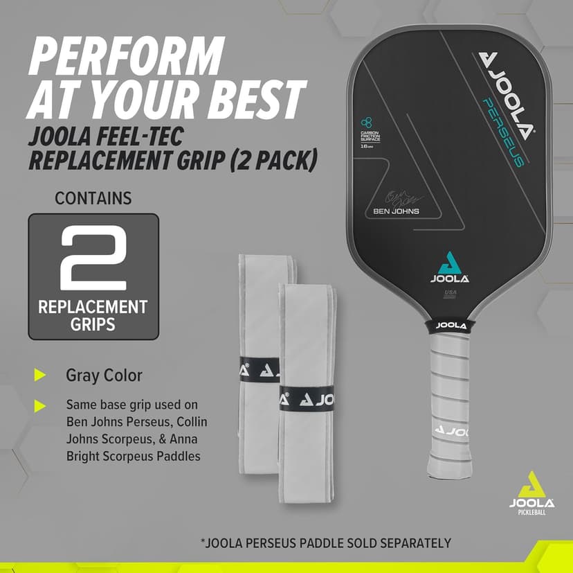 JOOLA Pickleball Paddle Replacement Grip Tape - Wrap for Pickleball Paddle - Moisture Wicking Surface & Comfort - Handle Wrap for Use with Small Grip & Overgrip
