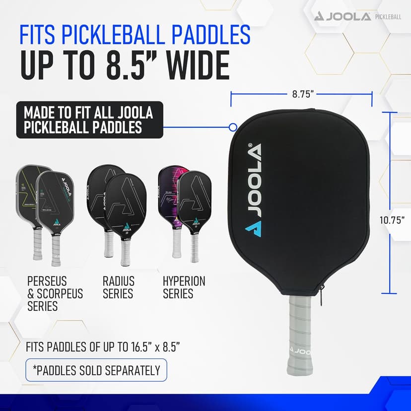 JOOLA Universal Pickleball Paddle Cover - Neoprene Sleeve Fits All Pickleball Paddles - Pickleball Accessory for Standard, Wide, & Elongated Rackets - Covers Paddles Up to 8.5" Wide, 16.5" Long