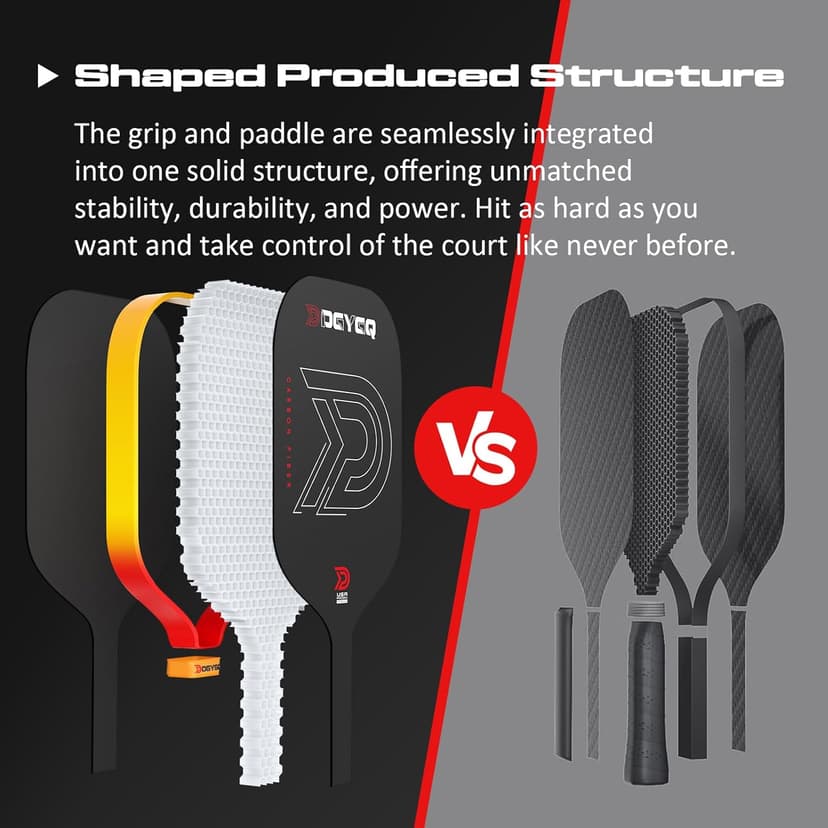 Pickleball Paddles - Professional Carbon Fiber Paddle with Honeycomb Core Pickleball Rackets - Lightweight Precision & Enhanced Shock Absorption for High Spin & Powerful Shots