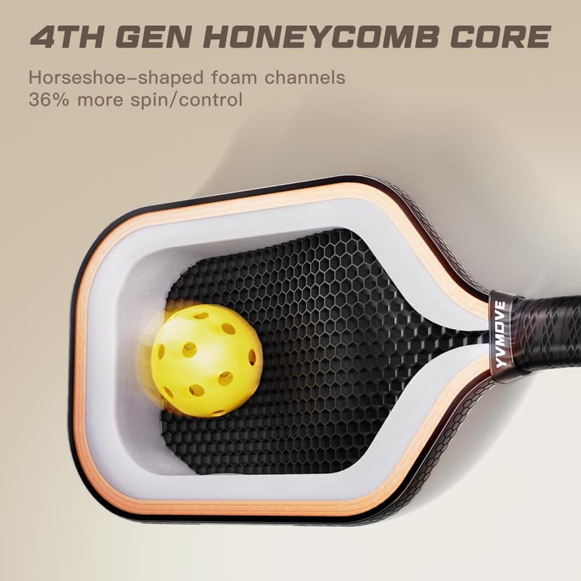 T800 Carbon Fiber Pickleball Paddles with 16mm V-Sonic IV Dynamic Core, Premium Pickle Ball Racket with Enhanced Control & Ultimate Spin, USAPA Approved