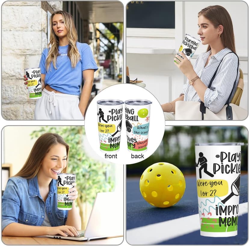 Pickleball Gifts for Women, Pickleball Gift Basket for Wife Mom Sister Friends, Funny PB Accessories Set with Baseball Cap Travel Tumbler