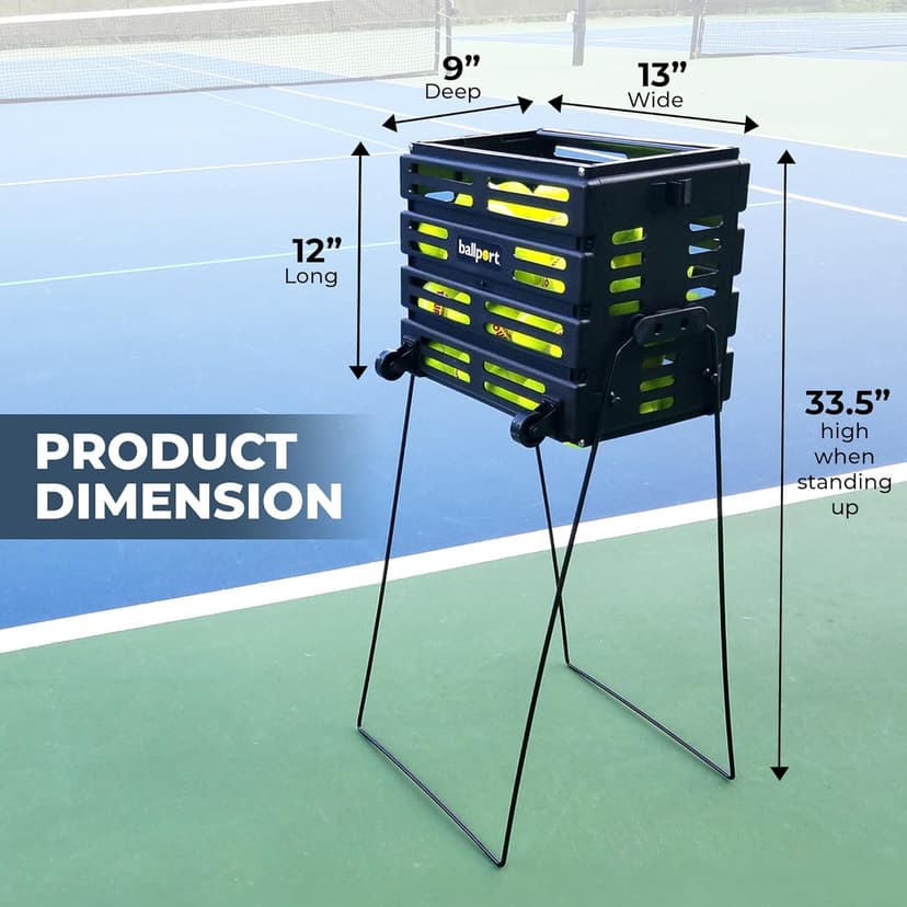Tourna Ballport Deluxe Tennis Ball Hopper with Wheels