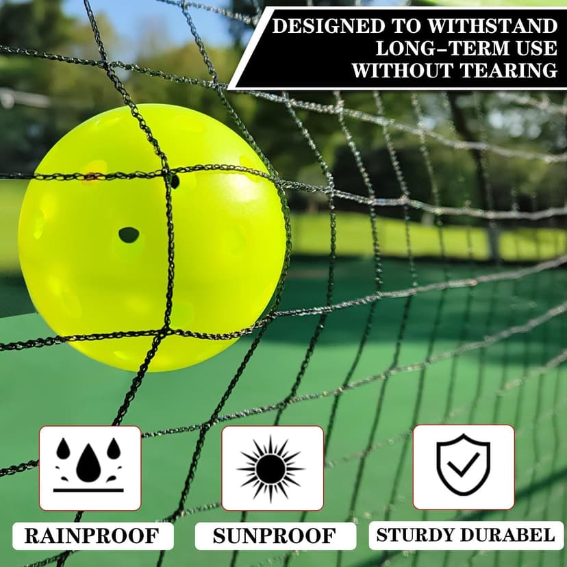 Pickleball Set with Net for Driveway, Portable Regulation Size Pickleball Net System with Paddle Set of 4, Outdoor Pickleballs, Carry Bag, Weather Resistant Metal Frame