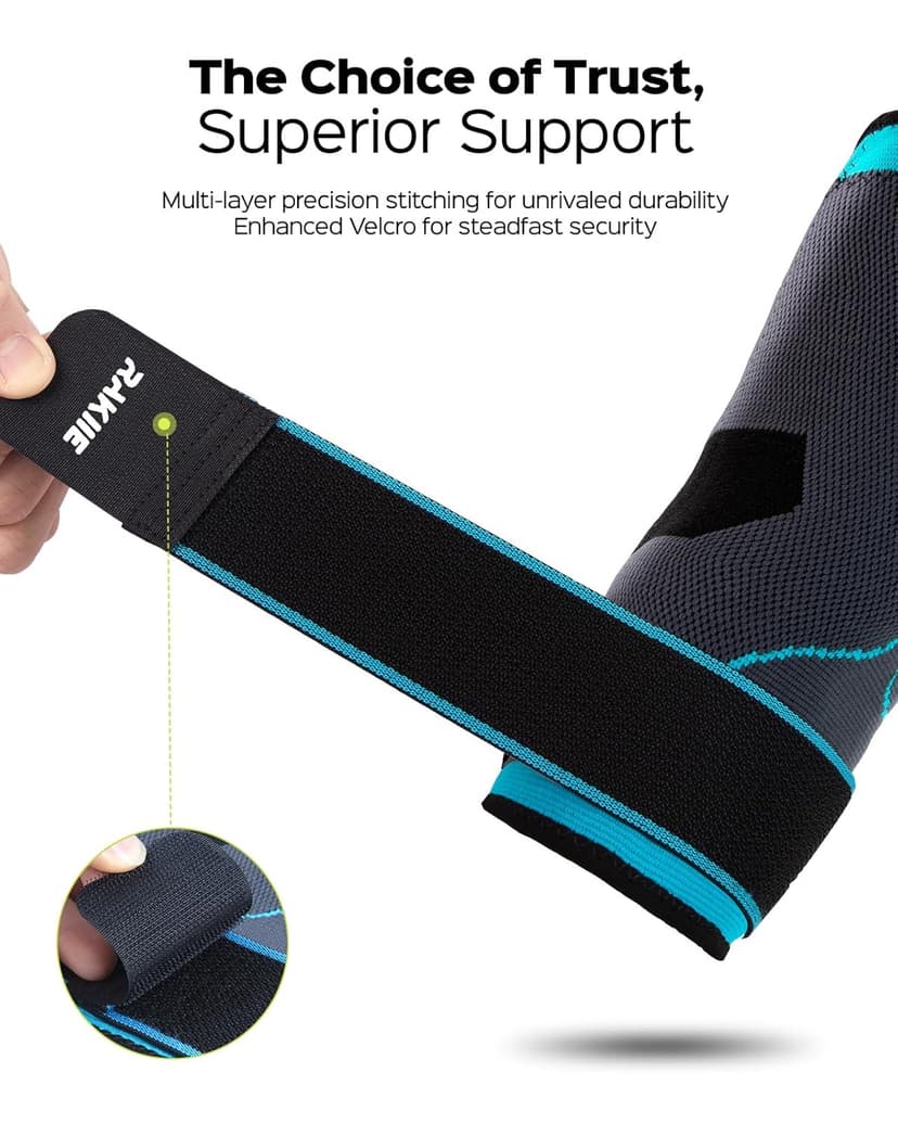 Elbow Compression Sleeve 2 Pack, Elbow Brace for Tendonitis and Tennis Elbow, Pain Relief Elbow Brace for Men & Women, Elbow Sleeve Reduce Joint Pain for Tennis, Golfer, Workouts, Blue (M)