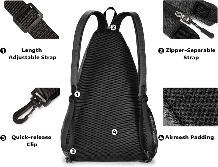 A11N SPORTS Pickleball Bag, Reversible Crossbody Sling Bag/Backpack for Women Men