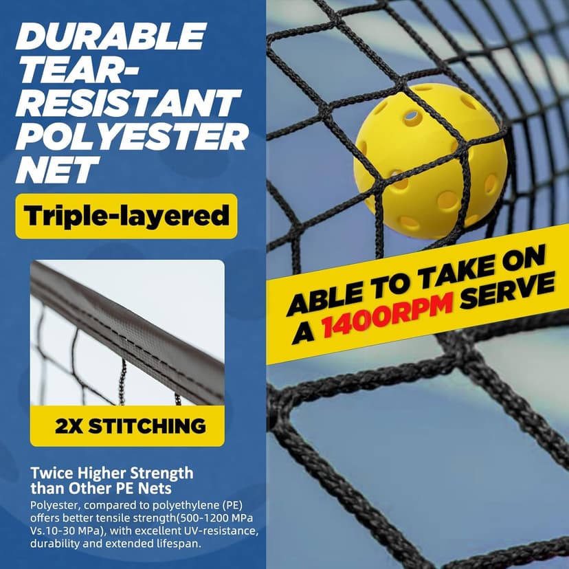 Pickleball Net Portable Outdoor Pickleball Net for Driveway 22ft Portable Pickle Ball Net Set with 4 Pickle Balls, Ball Holder, Lines Court Markers, Carrying Bag, 22ft Outdoor Pickle Ball Set with Net