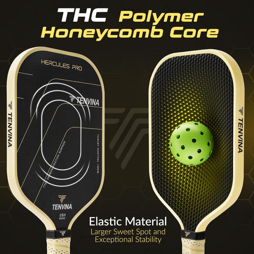 TENVINA Pickleball Paddles, Thermoforming 4-Layer T700SC Friction Carbon Fiber Pickleball Paddle, Professional Pickleball Paddle USAPA Approved with Strong Power and Spin for Athletes