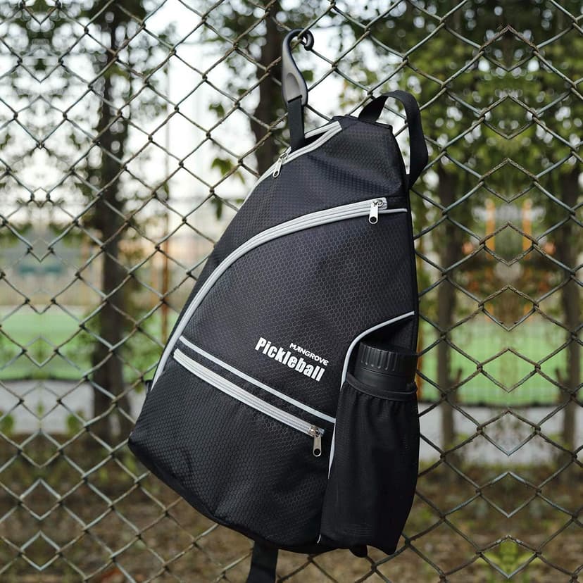 Mangrove Pickleball Bag, Men's & Women's Pickleball Backpack, Adjustable Sling Bag w/Fence Hook/Large Capacity/Safety Pocket