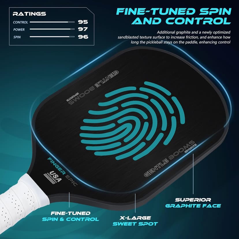 GBS Pickleball Paddles, All Aviation Aluminum Technology with Graphite Pickleball Paddle Surface and Cushion Comfort Grip, Ideal for Novice and Pro Players - USA Pickleball Approved