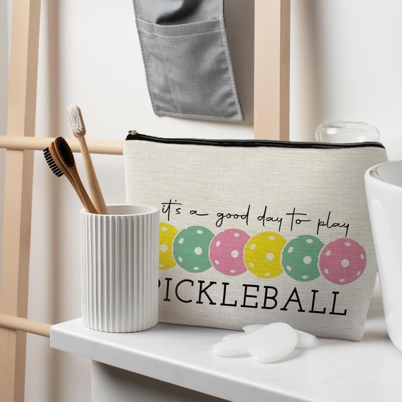 Pickleball Gifts for Women, Pickleball Makeup Bag Cosmetic Pouch, Pickleball Accessories Women