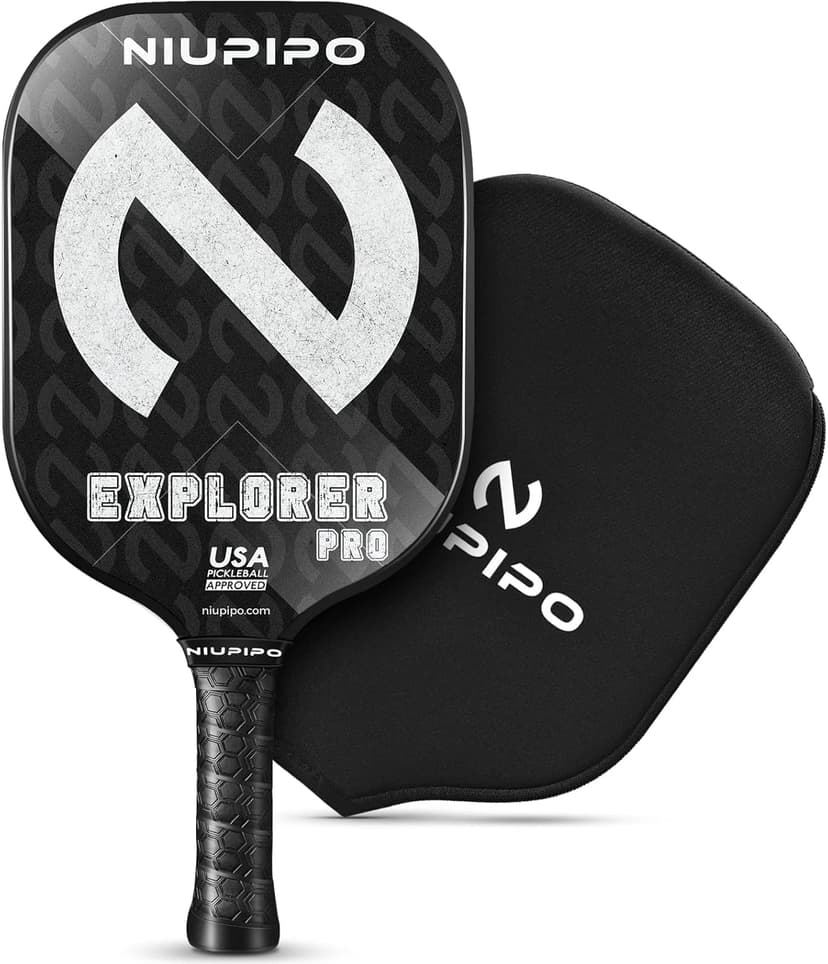 niupipo Pickleball Paddles Set of 2/4/1, USAPA Approved Graphite Carbon Fiber Pickleball Rackets, Polypropylene Honeycomb Core, Cushion 4.72In Grip, Bag/Cover, Pickle Ball Paddle Set for Men Women