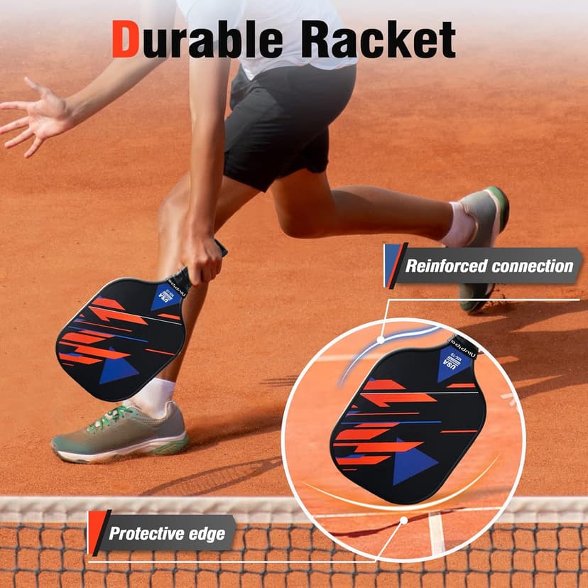niupipo Pickleball Paddles Set of 2/4, USAPA Approved Lightweight Pickleball Rackets, Durable Fiberglass Surface with Polypropylene Honeycomb Core, Cushion Grip and Carry Bag