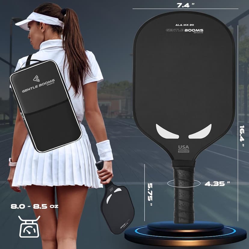 Pickleball Paddles,USAPA Approved Titanium Aluminum Surface & Titanium Aluminum Core Pickleball Set,Pickle Ball Paddles Set of 2 ​for Men Women New Players