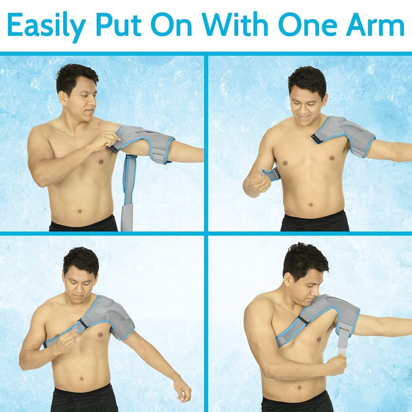 Arctic Flex Shoulder Ice Pack Brace - Cold Reusable Cool Gel Wrap, Hot Therapy - Immobilizer Compression Stability Support for Tendonitis, Dislocated Joint, Left and Right Rotator Cuff Arm Pain Relief