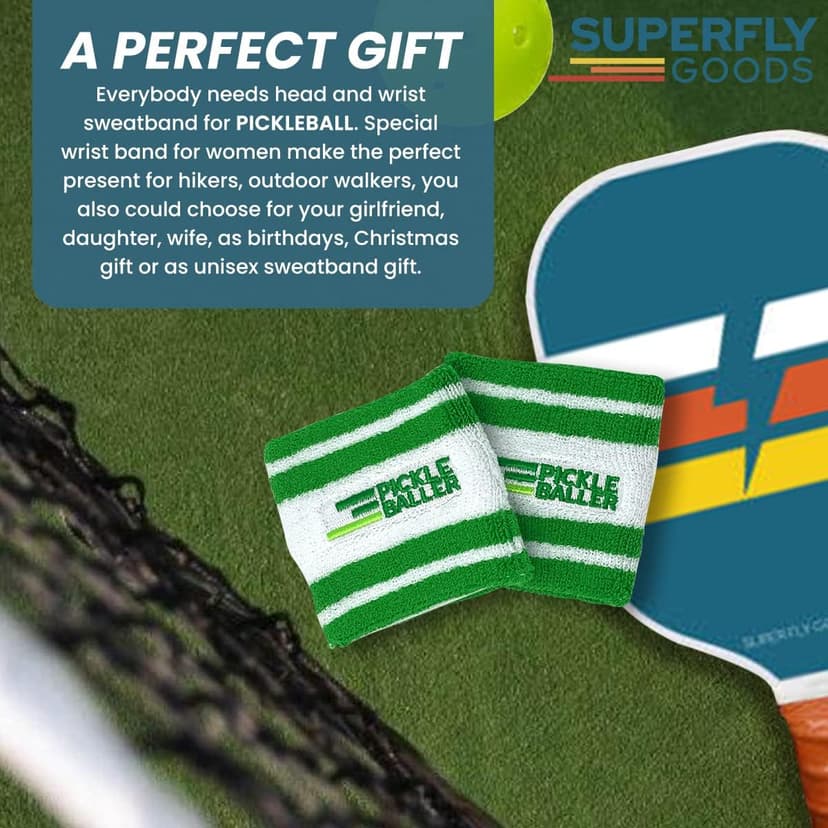 Sweatbands Pickleball Golf Tennis Great Gift or for Your Sports or Team Wristband Sports Band Set Including Towel Wrist and Head Sweatbands