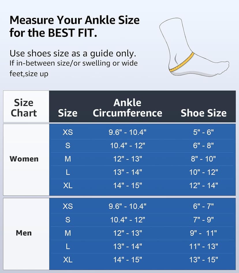 Slim-Fit Ankle Brace for Sprained Ankle, Quick Lace Up Ankle Support for Women Men With 2 Auto-Shaped Pads, Air Fabric Cool Ankle Stabilizer for Injury Recover, Running,Sports, M(12”-13”)
