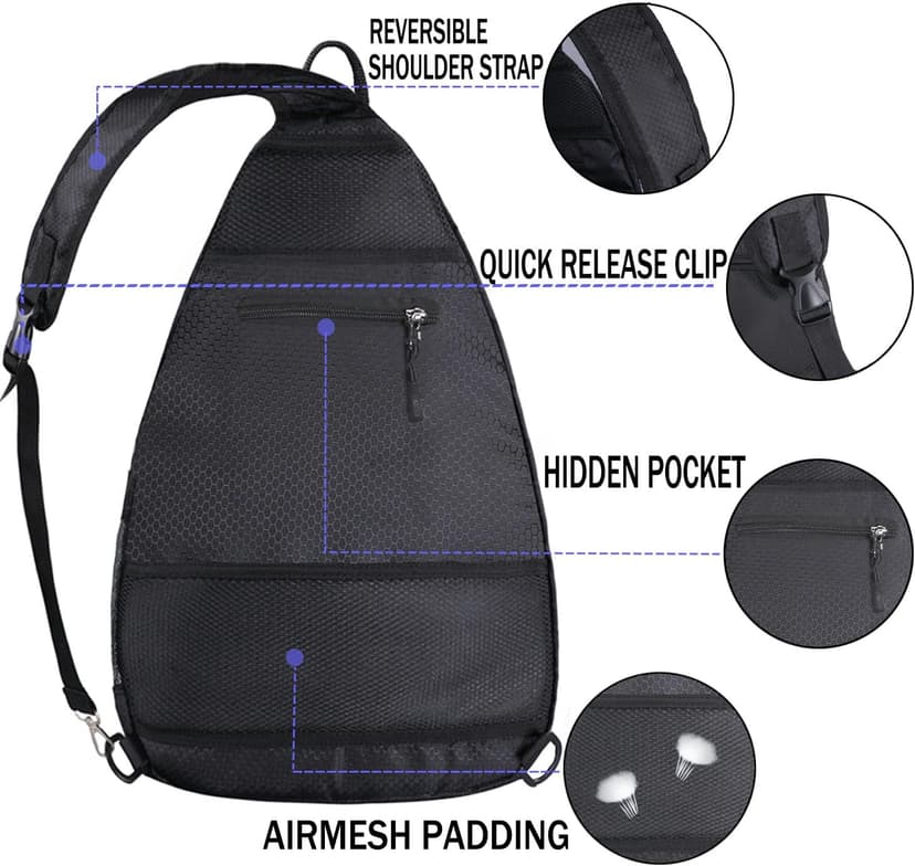 Pickleball Bag - Pickleball Bags for Women Men - Pickleball Backpack - Travel Pickleball Paddle Case, Pickle Ball Bag for Pickleball Paddle Tennis Racket, Protable Pickleball Sling Bag