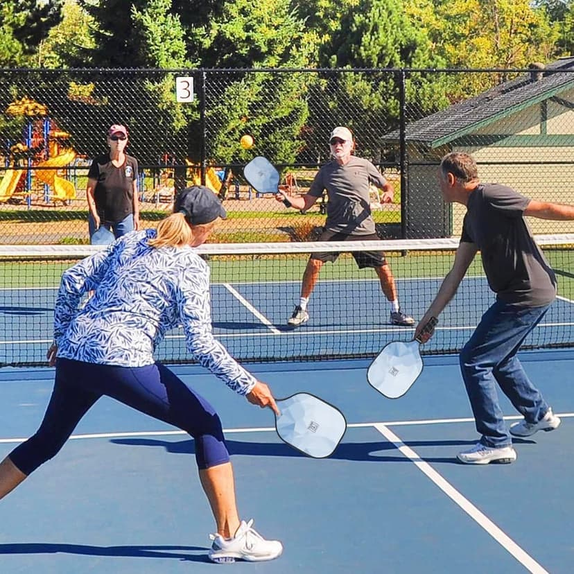 Pickleball Paddles Set of 2, 2025 USAPA Approved Pickleball Set, Fiberglass Lightweight Pickle Ball Rackets 2 Pack, 2 Outdoor Pickleball, 2 Indoor Pickleball Balls, 1 Pickleball Bag for Women and Men