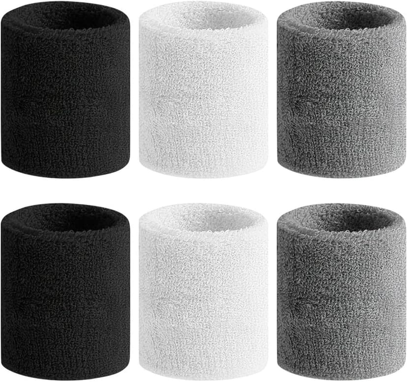 BEACE Sweatbands Sports Wristband for Men & Women - Moisture Wicking Athletic Cotton Terry Cloth Sweatband for Tennis, Basketball, Running, Gym, Working Out