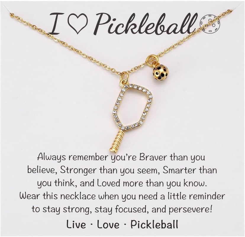 MIXJOY Pickleball Gifts for Women, Pickleball Teams Gifts, Pickleball Sport Lovers Gift, PB Necklace Valentine's Day Bday for Women