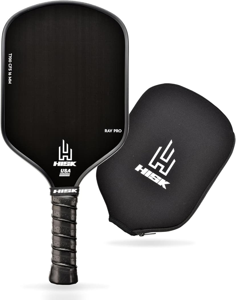 RAV PRO Pickleball Paddle - Ultimate HIGH END 16mm Japanese Toray T700 Raw Carbon Fiber CFS w/Excellent GRIT Roughness Texture, Aero Dynamic Curve, USAPA Approved, Non Slip Grip