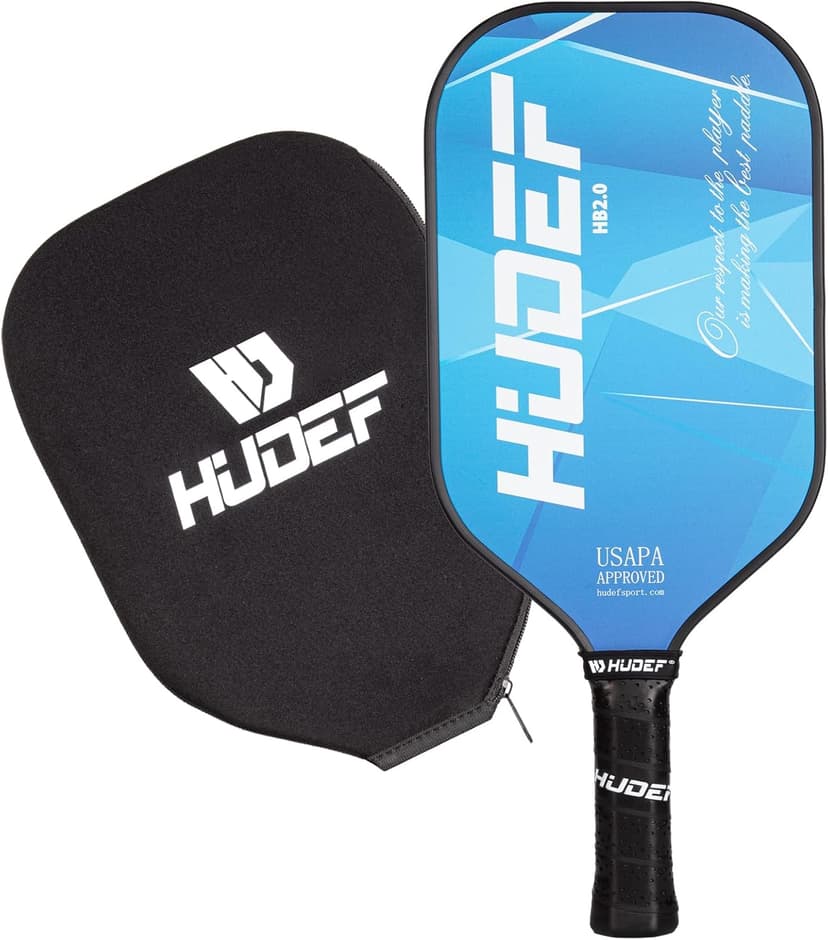 Pickleball Paddle USAPA Approved, Lightweight Carbon Fiber Face and Polypropylene Honeycomb Core Pickleball Racket with Cover, Elongated Handle and Cushion Comfort Grip Pickle Ball Paddle