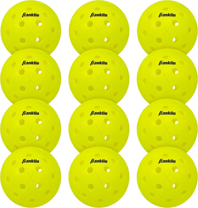 Franklin Sports X-40 Outdoor Pickleballs - Official Ball of USA Pickleball, APP Tour + Pickleball US Open - 3 Packs, 12 Packs, 36 Pickleball Buckets, 50, 100 + 400 Bulk Packs of Regulation Pickleballs