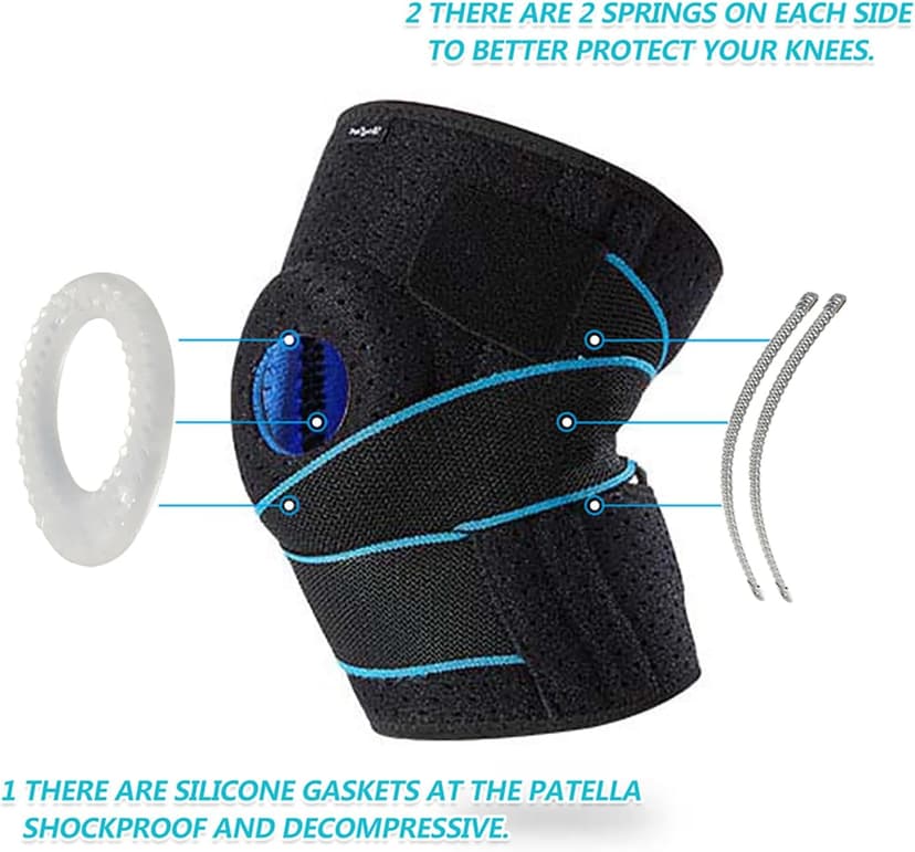 DOUFURT Knee Brace for Women & Men Meniscus Tear, Plus Size Knee Braces for Knee Pain Relief, Arthritis, Compression Knee Support Side Stabilizers
