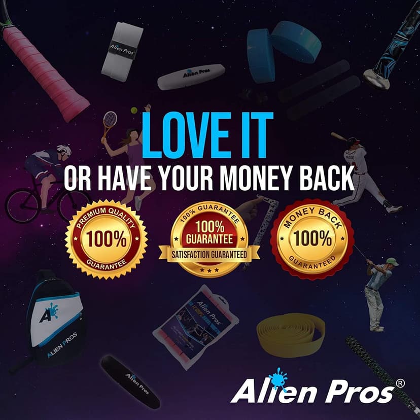 ALIEN PROS Pickleball Overgrip (4-Pack) with Ridges for Better Grip Control - Precut and Dry Feel Pickleball Grip Tape - Non-Slip Pickleball Paddle Grip Tape for High Performance