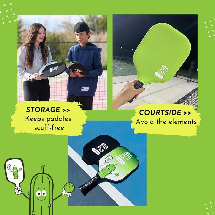 Big Dill Pickleball Paddle Cover Only - Neoprene Pickleball Paddle Sleeve, Pickle Ball Paddle Covers or Pickleball Paddle Case for Pickleball Paddles