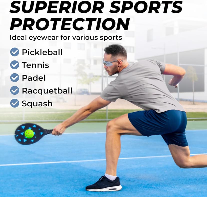Tourna Specs Eye Guards for Enhanced Visibility and Protection in Tennis, Pickleball, and Golf