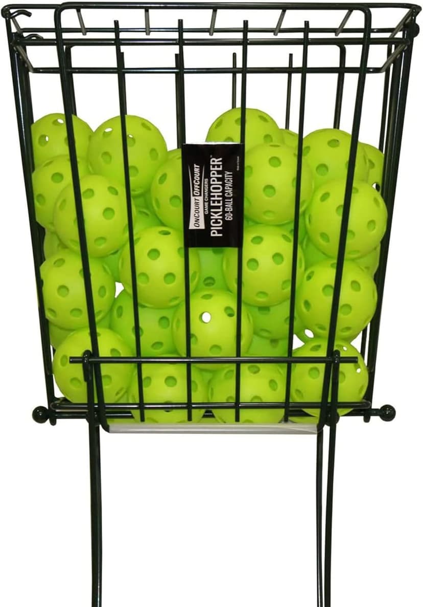 Picklehopper 60 - Pickleball Basket | Holds and Picks Up 60 Balls | EZ Glide Bar Provides Effortless Ball Pick-Up | No Tool Assembly | Picks Up All Types of Pickleballs