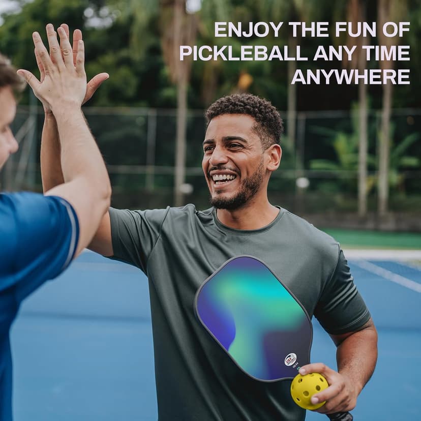 VINSGUIR Pickleball Paddle Set of 2, USAPA Approved Lightweight Fiberglass Rackets with Honeycomb Core, 4 Pickleballs & Carrying Bag, Ideal for Beginners & Gift